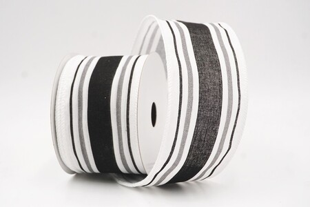 White/Black  Classic Multi-Color Vertical Stripe Ribbon_KW0446GC-1-1